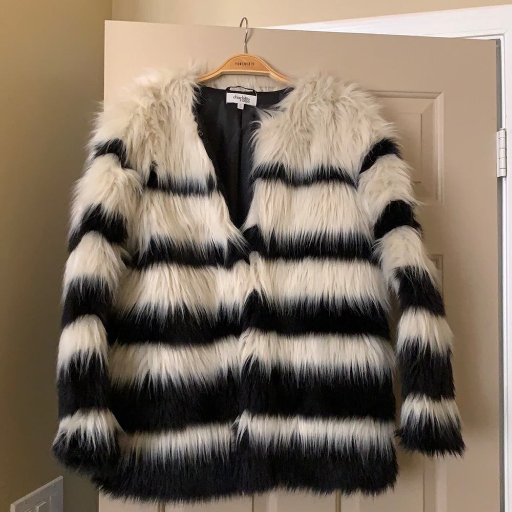 Faux fur oversized coat